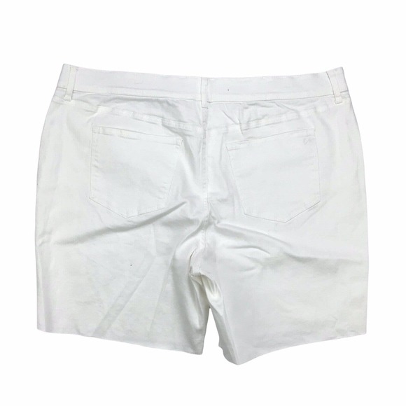 American Rag Plus Size 24 Willow Fray Hem Denim Bermuda Shorts High Rise White - Picture 5 of 6